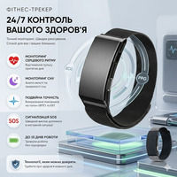 Фітнес-трекер Penerl ECG+PPG Black — ЕКГ, моніторинг серця, SOS-сигнал для літніх людей та 15 днів автономності