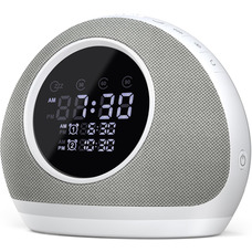 Уцінка Портативна компактна Bluetooth-колонка нічник світильник Mini Hi-Fi P-11 + годинник, будильник та RGB-підсвічуван
