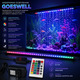 Акваріумна LED лампа GOESWELL 52 см: RGB підсвітка IP68 з ефектом бульбашок, пультом ДК та 16 кольорами