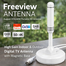 Кімнатна телевізійна антена August DTA240W Freeview - портативна HD-антена з високим коефіцієнтом посилення