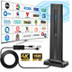 Цифрова кімнатна антена для Smart TV HDTV Amplified з підсилювачем сигналу 25dBi, кабель 5м, радіус 700+ км, Black