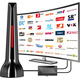Антена DVB-T2 4k з підсилювачем 36 dBi HDTV Кімнатна телевізійна антена максимальна якість сигналу завдяки алюмінієвому сердечнику
