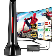 Антена DVB-T2 4k з підсилювачем 36 dBi HDTV Кімнатна телевізійна антена максимальна якість сигналу завдяки алюмінієвому сердечнику