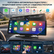 Портативна мультимедійна система Rimoody 10.26" 4K Dash Cam: бездротовий CarPlay, Android Auto, Bluetooth, GPS, FM, AUX