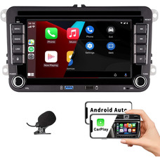 Мультимедійна автомагнітола для VW Golf, Passat, Tiguan: 7" екран, бездротовий CarPlay та Android Auto, Bluetooth, DSP