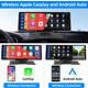 УЦІНКА Портативна мультимедійна система Podofo 10.26" IPS — Бездротовий Apple CarPlay та Android Auto, Bluetooth, FM, AUX, 7-32V