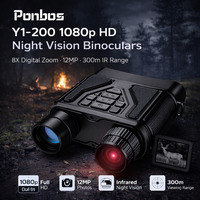 Цифровий бінокль нічного бачення Y1-200 1080p HD: 8x зум, 12MP, 300м IR, Карта 32GB — для полювання та кемпінгу