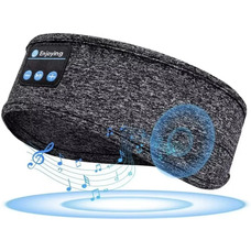 Пов'язка на голову спортивна з вбудованою bluetooth гарнітурою маска для сну блютузна сіра
