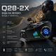Мотогарнітура з камерою 1080P HD Q28-2X Bluetooth інтерком до 1000м для шолома водонепроникна IPX6 + карта 32 ГБ