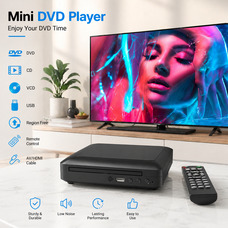 DVD-програвач Toioik Mini HDMI: Full HD 1080p, мультирегіональний (All Region), USB, AV, пульт ДК, компактний, Чорний