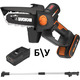 БУ Кущоріз Міні-бензопила WORX Nitro WG325E.1 20 В, одноручна пила, безщітковий двигун, довжина леза 12 см, акумулятор подовжувач