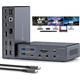 Док-станція USB-C 19 в 1 для 3 моніторів 4K 60Hz MacBook Windows HDMI DisplayPort PD 100W Grey