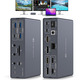 Док-станція USB-C 19 в 1 для 3 моніторів 4K 60Hz MacBook Windows HDMI DisplayPort PD 100W Grey