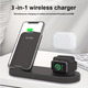 Швидкісна бездротова зарядка 30W 3в1 для телефону iPhone/навушників AirPods/годин Apple Watch