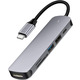 СТОК Концентратор USB C, багатопортовий адаптер USB C 6 в 1