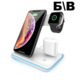 Бездротове зарядний пристрій Wireless Charger 3в1 для iPhone, Apple Watch, AirPods біле Б/В