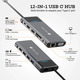 Док-станція NOVOO 12in1 Pro USB C, багатопортова, 4K, HDMI, VGA, Ethernet 1000 Мбіт/с, зарядка PD 100 Вт, 3 USB 3.0 слоти SD/TF Th