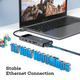 Док-станція NOVOO 12in1 Pro USB C, багатопортова, 4K, HDMI, VGA, Ethernet 1000 Мбіт/с, зарядка PD 100 Вт, 3 USB 3.0 слоти SD/TF Th