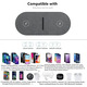 Бездротова зарядка 40W для iPhone та Samsung 2 в 1, швидка зарядка 20W, для AirPods та смартфонів