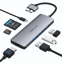 Док-станція Хаб Abiwazy 8 в 2 MacBook Pro и MacBook Air 2 HDMI 3 USB 3.0 PD+SD&Micro SD