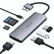 Док-станція Хаб Abiwazy 8 в 2 MacBook Pro и MacBook Air 2 HDMI 3 USB 3.0 PD+SD&Micro SD