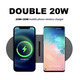 Бездротова зарядка 40W для iPhone та Samsung 2 в 1, швидка зарядка 20W, для AirPods та смартфонів