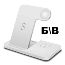 Б/в Швидка бездротова зарядка 15W 3в1 для телефону iPhone/навушників AirPods/годин Apple Watch складана
