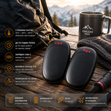 Акумуляторні грілки для рук Jonwall 2 шт 2000 мАг USB Type-C, електричні кишенькові грілки з 3 режимами нагріву до 10 годин, чорні