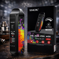 Вейп Комплект SMOK RPM 40 ємністю 1500 мАг, потужність 40 Вт, регульований потік повітря, багаторазовий картридж об'ємом 2 мл