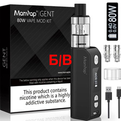 Б/В Вейп Мод Бокс електронний модуль MANVAP 80W з акумулятором 2200 мАг, USB-C зарядка, чорний