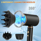 Фен для волосся JANOLTY Professional 2400W з іонізацією, дифузором та концентратором: 4 режими тепла, турбо-двигун