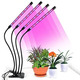 Світлодіодна фітолампа GrowLight 4 головки, 85 LED, Full Spectrum, таймер 4/8/12 год, пульт, регульований штатив