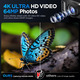 Цифрова камера 4K для фотозйомки та відеоблогу GEVVES A9 64 МП Компактний компактний фотоапарат з поворотним екраном Чорний