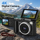 Цифрова камера 4K 64Мп Hupvne DC08: Компактний фотоапарат для блогерів, селфі-екран 180°, автофокус, карта 32 ГБ