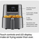 Аерогриль Цифрова аерофритюрниця Chefman TurboFry 2L: Міні-фритюрниця, сенсорне керування, 205°C, антипригарне покриття, Grey