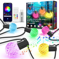 Вуличні гірлянди 15м, USB 5V RGB G40 глобусні світлодіодні патіо-світла з 25 світлодіодними лампочками з регульованою яскраві