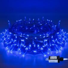 Світлодіодна гірлянда 220 LED, 25 м, тепле біле світло, прозорий дріт, 8 режимів, для ялинки та декору