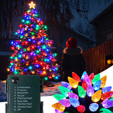 RGB Різдвяна гірлянда 50 LED з таймером — атмосферне світло для дому та двору, водозахист, 8 режимів