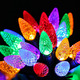 RGB Різдвяна гірлянда 50 LED на батарейках з таймером, 8 режимів світіння, водозахист IP44, кольорова C6 для ялинки, дому