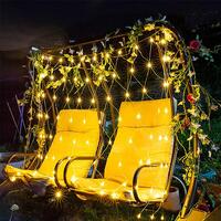 Світлодіодна гірлянда сітка 3м×2м 280LED із прозорим проводом теплий білий
