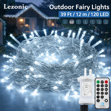 Гірлянда Lezonic Outdoor Fairy Lights 12 м — холодне світло, що створює атмосферу преміум простору