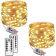 Гірлянда нитка + пульт ДК, 2х10м, 100 LED, 8 режимів, від USB теплий жовтий