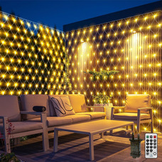 Гирлянда LED сітка 6×2 м на 300 ламп — тепле світло, що перетворює двір у казковий простір