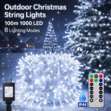Вулична Різдвяна гірлянда Нитка Різдвяні вогні Ollny 100 м 1000 LED 8 режимів роботи новорічна гірлянда