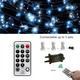 Вулична гірлянда-бахрома 10 м 400 LED синій+білий | Шторні світлодіоди з таймером, 8 режимів, IP44