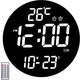 Уцінка Великий настінний LED годинник QINFIEY 12" White — Пульт ДК, термометр, таймер, 3 рівні яскравості