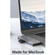 Концентратор RayCue ExpandPro Duo Lite 6-в-2 USB-C Hub Док-станція для MacBook Pro / Air Сірий космос