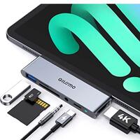 СТОК GIISSMO USB C Hub Док-станція 6-в-1, сріблястий
