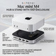Концентратор Підставка-хаб Satechi Stand & Hub для Mac mini M4 / Pro: корпус SSD NVMe, 3xUSB-A, SD-зчитувач, алюміній, Silver
