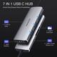 Адаптер USB-C Hub для MacBook Pro Air, 7-в-1 USB-C Dongle, аксесуари для Mac, USB-C Multiport з 4K HDMI, 3 порти USB 3.0, 100 Вт